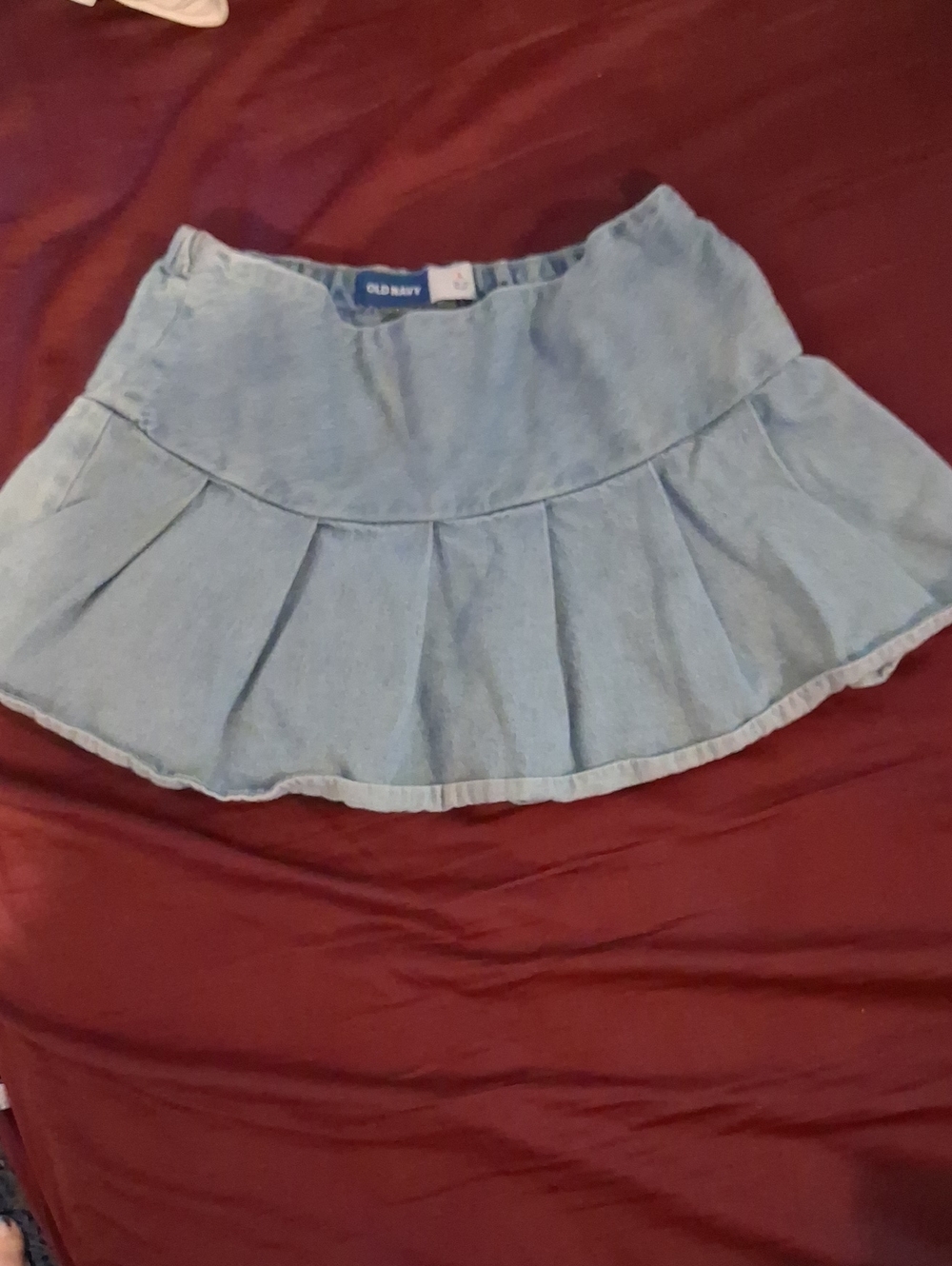 Old Navy Light Blue Denim Ruffled Mini Skirt